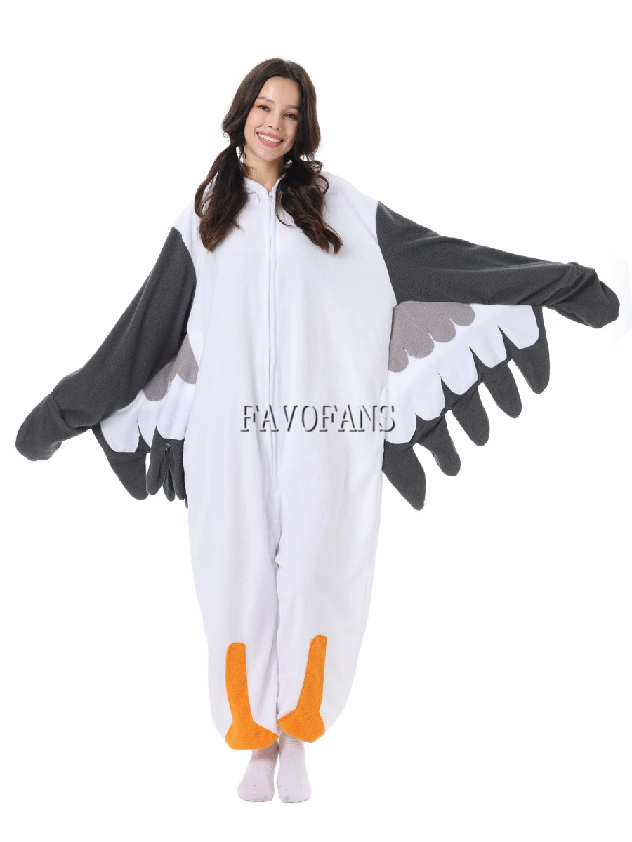 Favofans Adult Kigurumis Pyjamas Halloween Onesie Seagull For Women Men Cartoon Pajama Homewear Cosplay Costume