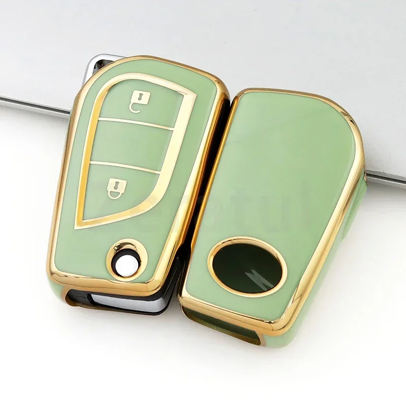 2 Buttons TPU Car Flip Key Case Cover Shell For Toyota Auris Corolla Camry Avensis Verso Yaris Aygo RAV4 Scion TC IM Accessories