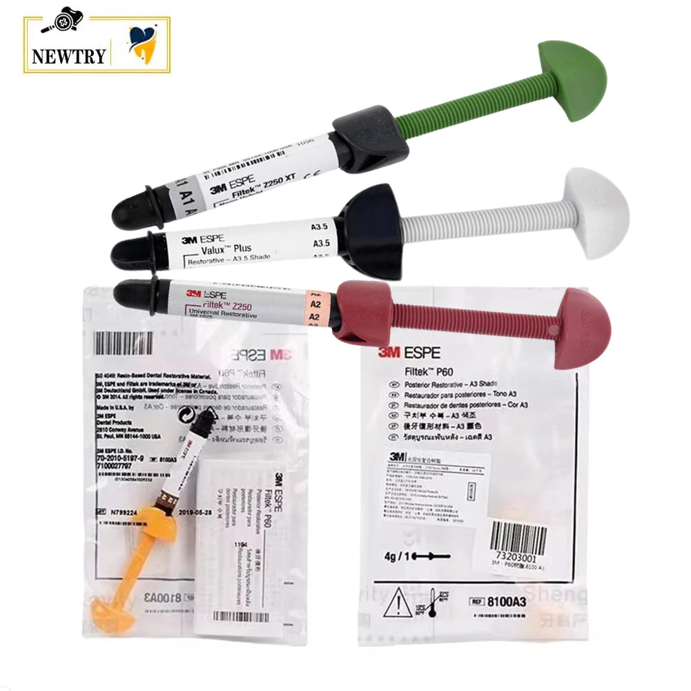 Resina composita dentale 3M Valux Plus P60 Z250 Z250XT Z350XT Denti fluidi Ristrutturanti Intarsi Onlays Impiallacciature Materiali di riempimento