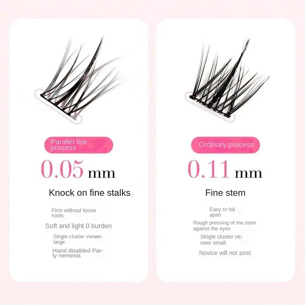 Cílios postiços segmentados l curvados, faça você mesmo, oblíquos, alados, individuais, reutilizáveis, grande capacidade, extensões de cílios