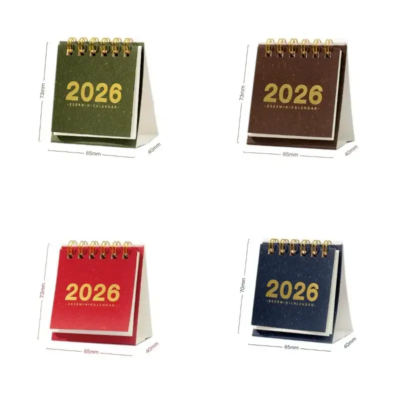 2026 تقويم بسيط صغير أجندة مكتبية /رزنامة مكتبية صغيرة الإبداعية لفائف التقويم مخطط سطح المكتب الديكور مكتب القرطاسية