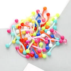 5/10/20PCS Mix Eyebrow Piwecing Bulk Curved Barbell Piercing Lot Acrylic Tongue Piercing Snake Bit Rook Earring Lot Body Jewelry