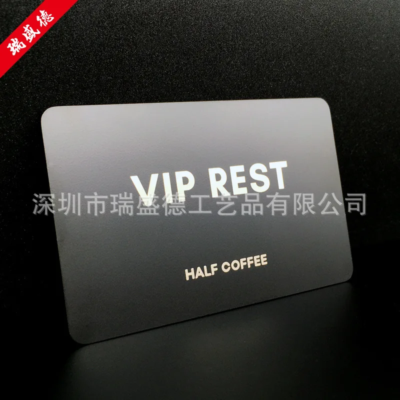 customized.Metal Matte Black Business Card Custom Laser Engraving Stainless Steel Business CardVIPLounge Black Business Card Cus