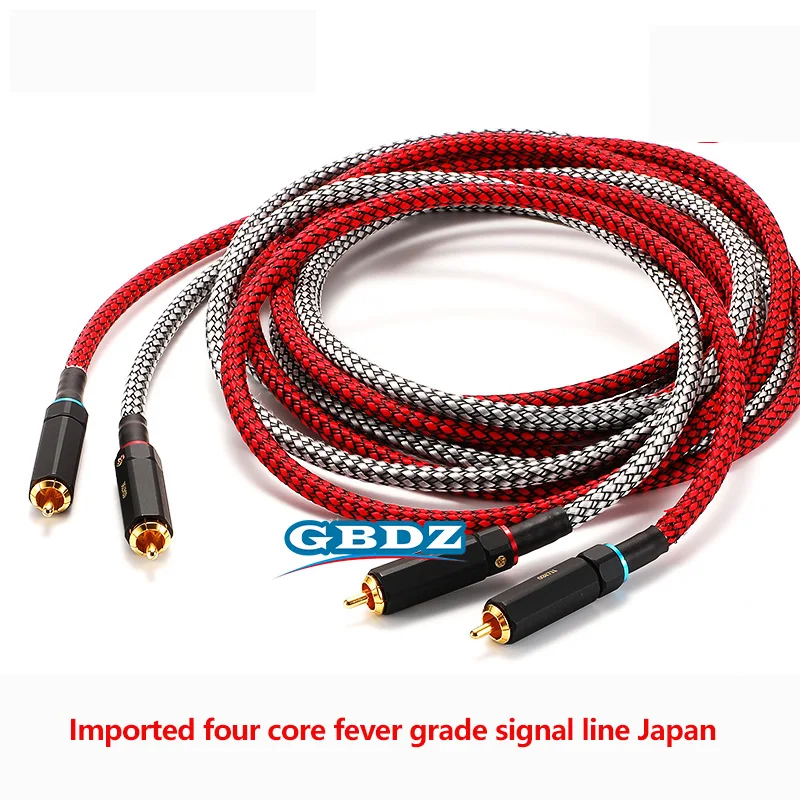 

DIY Fever 1Pair RCA audio cable 2 RCA to 2 RCA Interconnect Cables Self-Locking Plug Male to Male For Amplifier DVD TV Car Audio