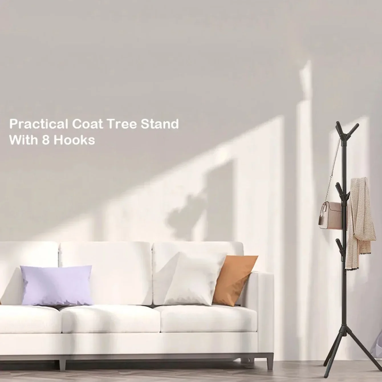 Floor Standing Clothes Rack Tree Branch Shape Multi Hook Mobile and Convenient Coat Rack for Home Living Room Clothing Storage image 3