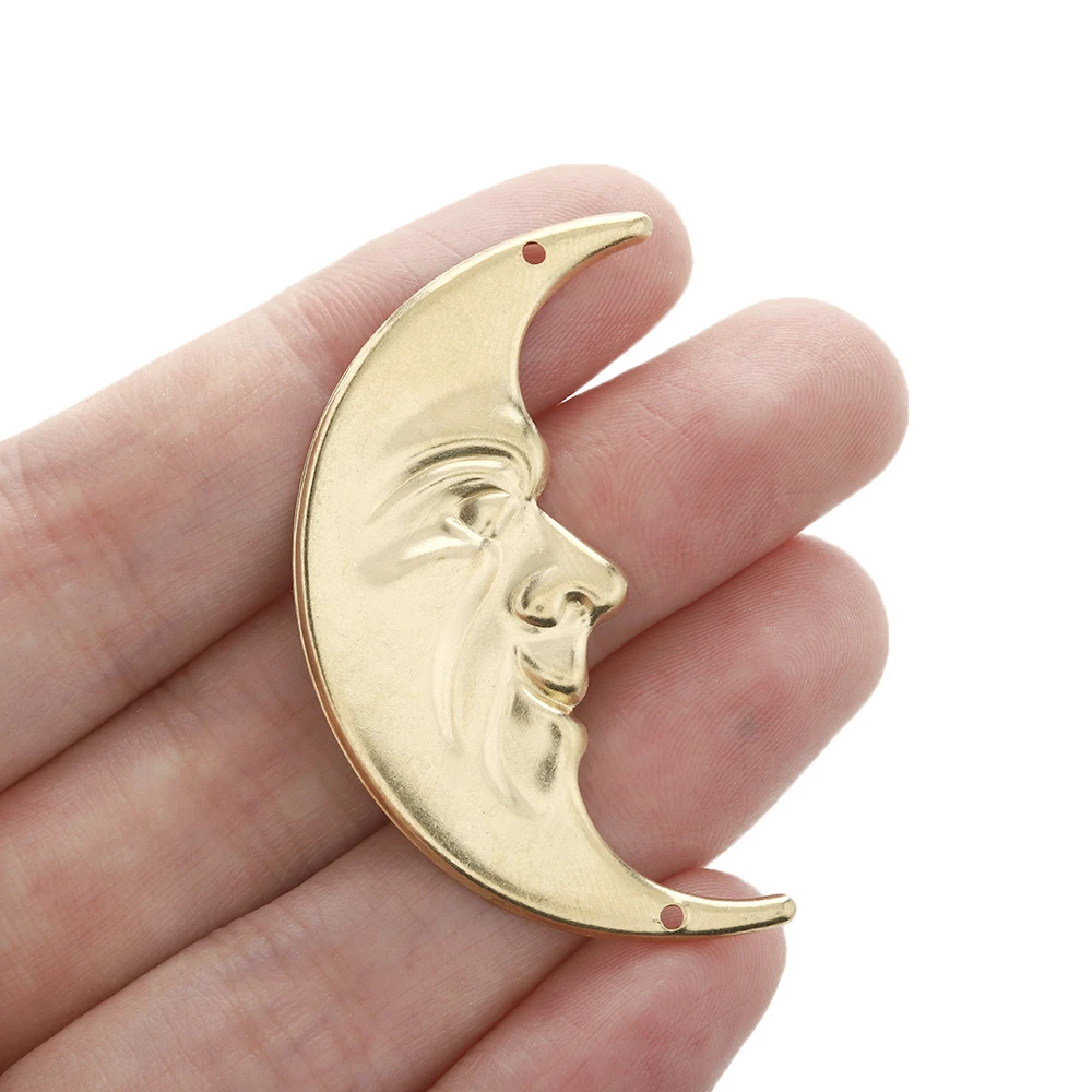 6Pcs Brass Sun Crescent Moon Face Celestial Charms Connector Link for DIY Earrings Necklace Bracelet Jewelry Making Accessories