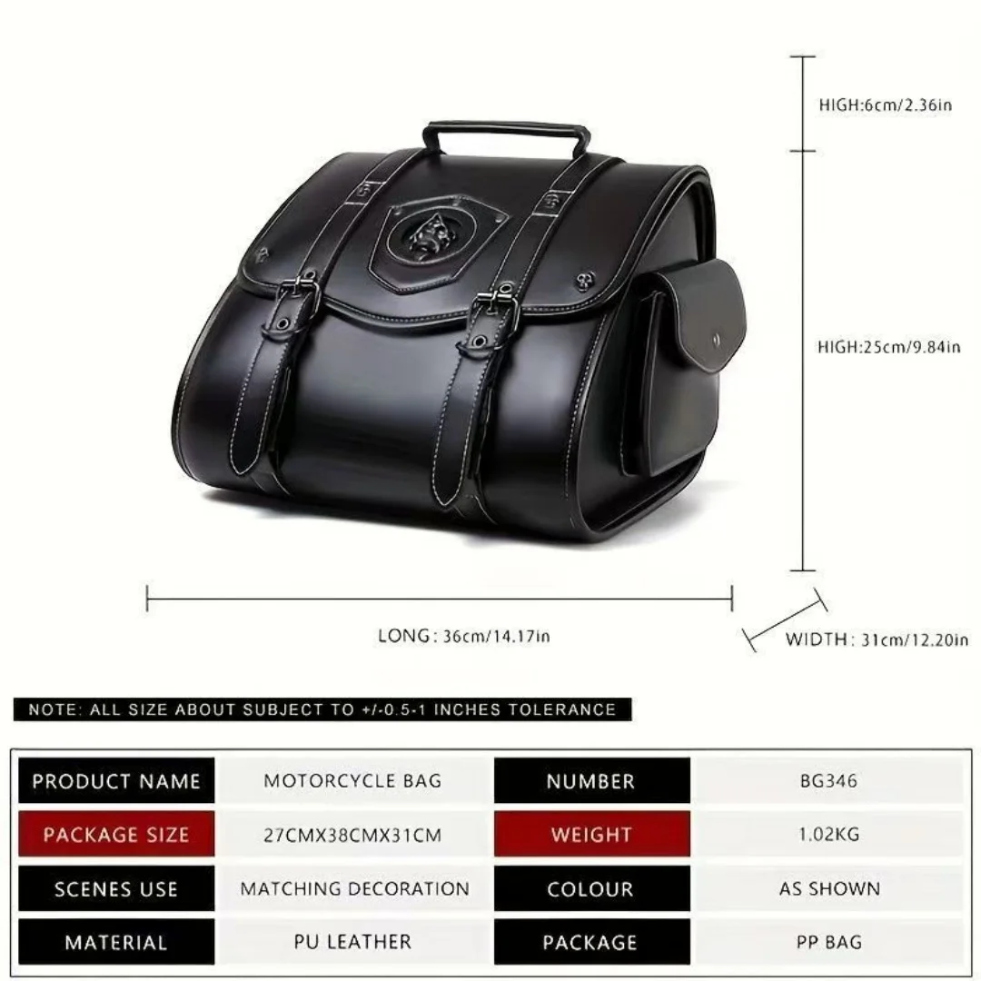 Universal Retro Motorcycle Rear Seat Bag Skull Monster Pattern Knight Tail Storage Bag Waterproof Storage Tool Splashproof Moto