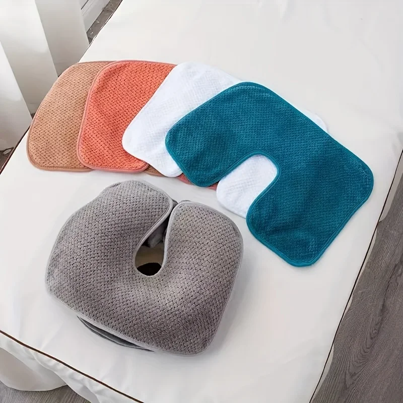 5Pcs Salon Massage Towels,Heart&U-Shaped Face Rest Cushion Covers,Soft Washable Durable Multi Style Beauty Bed Linens for Spa