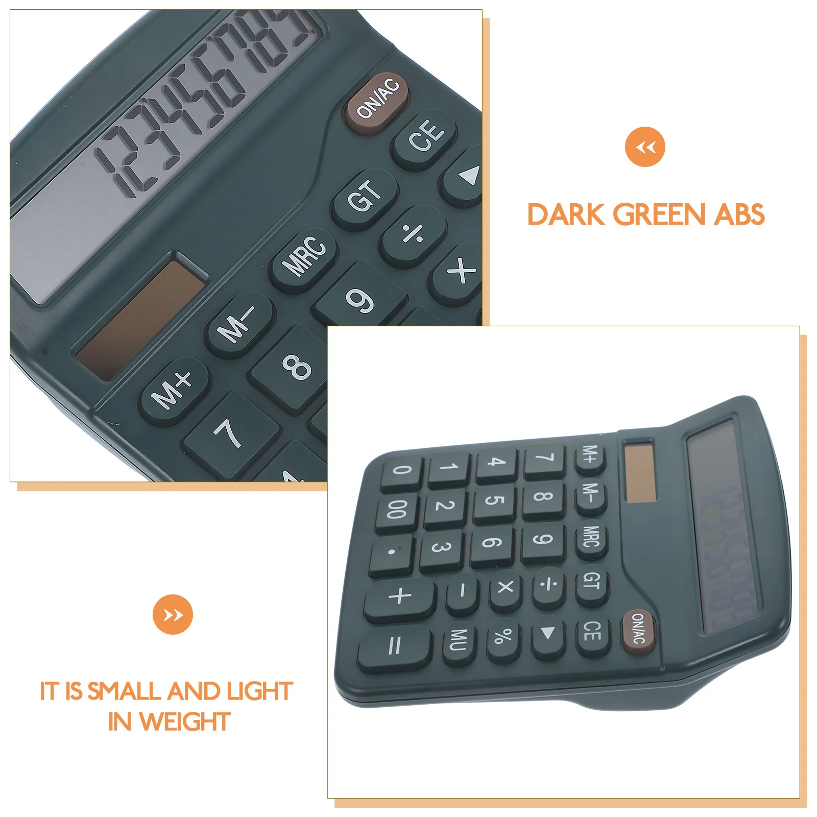 Solar Powered Desktop Calculator for Students Large Buttons Basic Office Desk Computer Green Color No Included Efficient