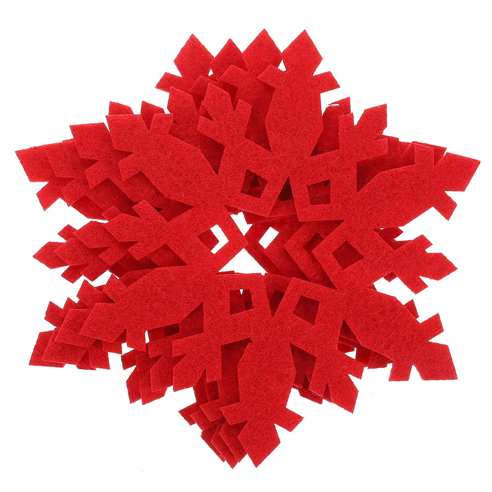 

12Pcs Snowflake Shape Felt Coasters Heat Resistant Cup Mats Home Kitchen Christmas Party Drink Table Decoration