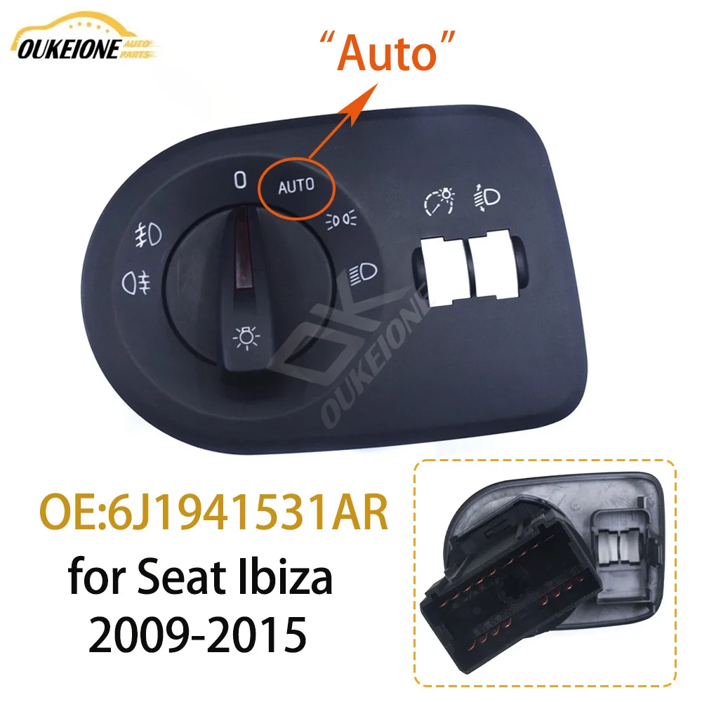 6J1941531AR Scheinwerfer-Nebelscheinwerfer-Steuerschalter mit automatischer Taste für Seat Ibiza 2009 2010 2011 2012 2013 2014 2015 Autoteile