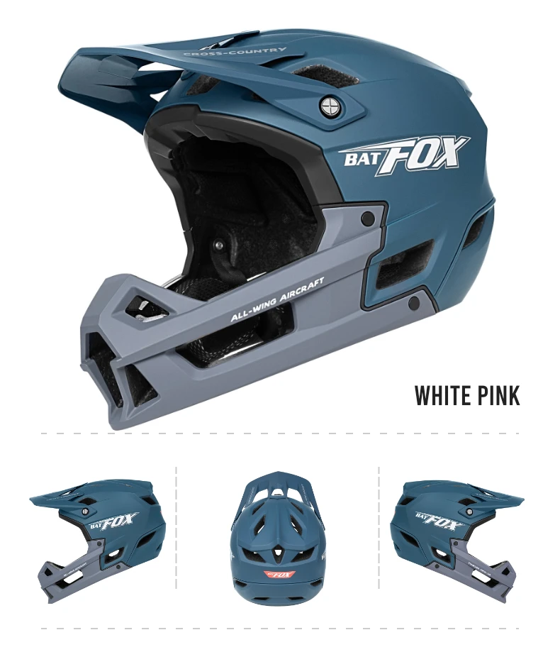 BATFOX Full Face Mountainbike Helm Offroad-Zertifizierung Sicherheit MTB Casco Fahrrad Integral geformte Reiten Fahrradhelme – Detail 13