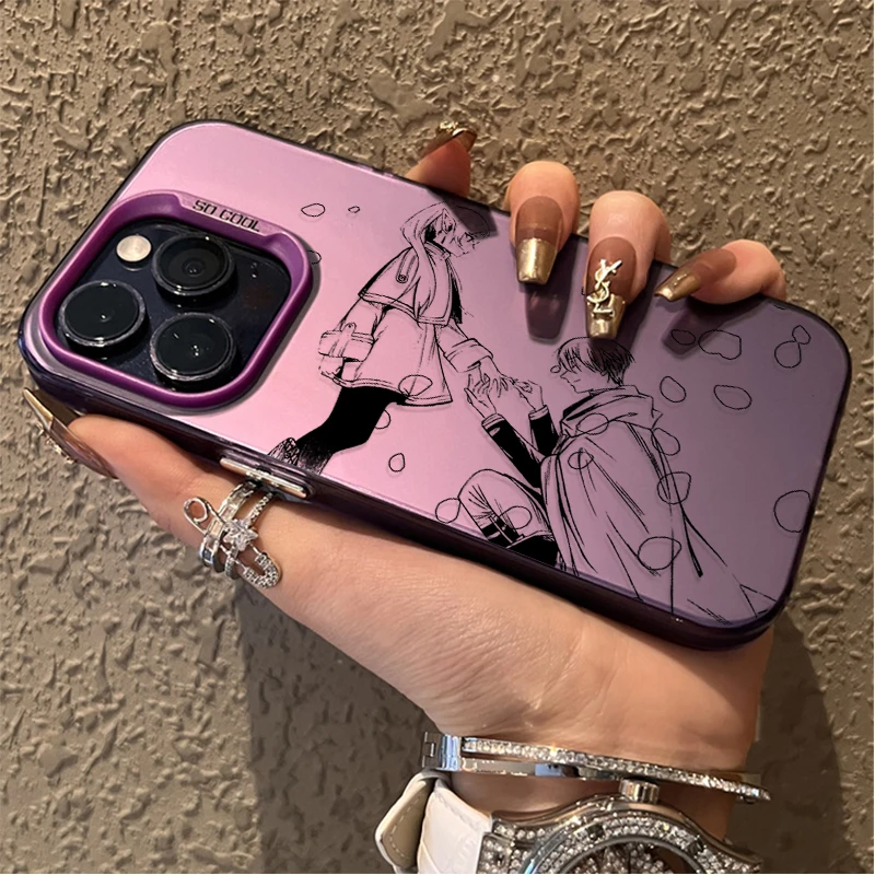 كاريكاتير Frieren زوجين حافظة هاتف صلبة آيفون 17 الهواء 16 15 11 12 14 13 برو ماكس XS X XR زائد 8 7 SE 2020 غطاء خلفي مقاوم للصدمات #3