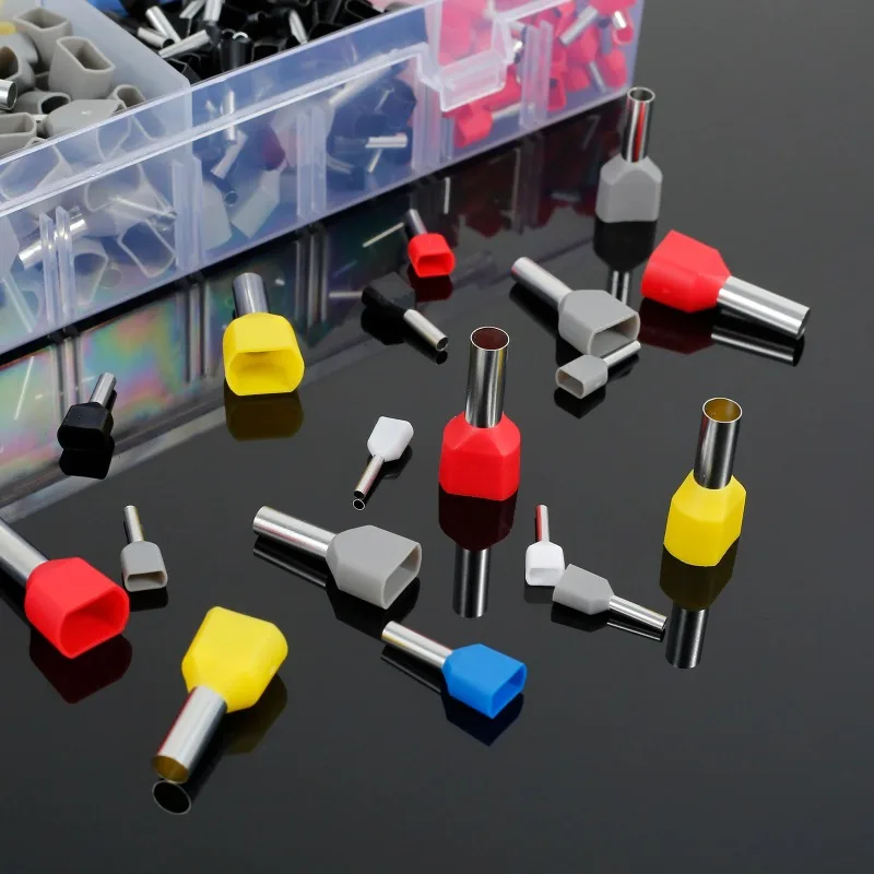 

750PCS multifunctional and reliable double line end kit with box for easy cable connection of spare parts