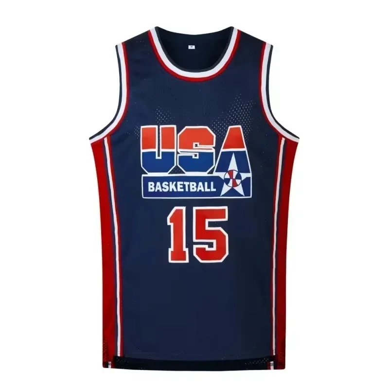 USA One Team Retro Trend Basketball Actual Combat Fitness Loose Breathable Sport Casual Sleeveless Vest Men Women Replica Jersey