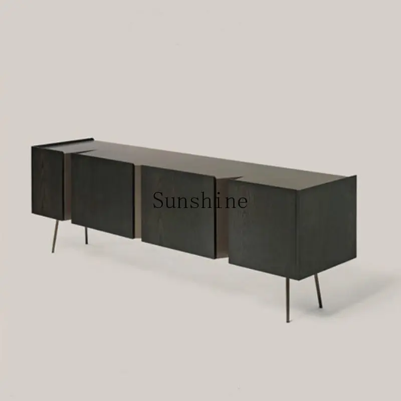 

Nordic simple modern living room black oak TV cabinet coffee table customization