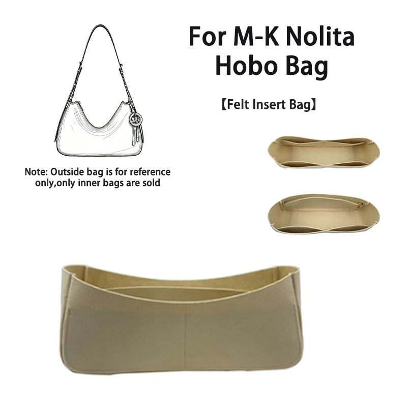 EverToner Ultra-Light Felt Inner Liner Organizer Shaper for M-K Nolita Hobo Bag Protective Storage Insert