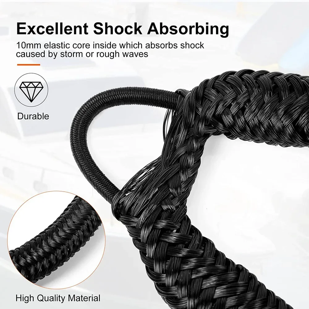 Boat Bungee Dock Line M8 Hook Elastic Mooring Rope Kayak Anchor Cord Jet Ski PWC Stretch Tether Boating Water Sports Accessory view 3
