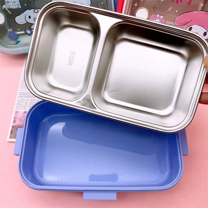 700Ml Sanrio Kuromi Lunch Box Kawaii My Melody Cinnamoroll Cartoon Large Capacity Student Portable Bento Box Household Tableware