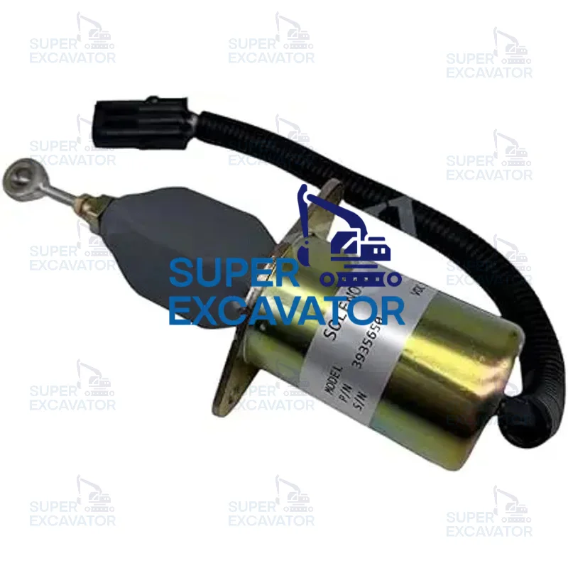 

Engine Parts Fuel Shutoff Solenoid 24V 3935650 Stop Solenoid Excavator Parts Compatible with 6CT
