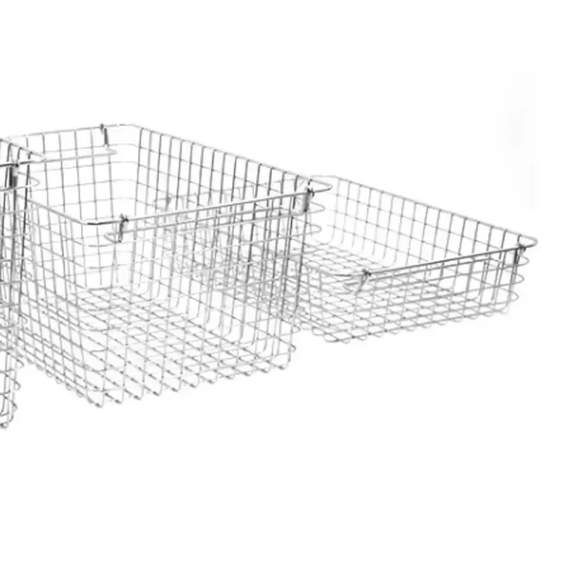 Metal Wire Mesh Storage Basket with Handle for Picnic Fruit and Food Organization
