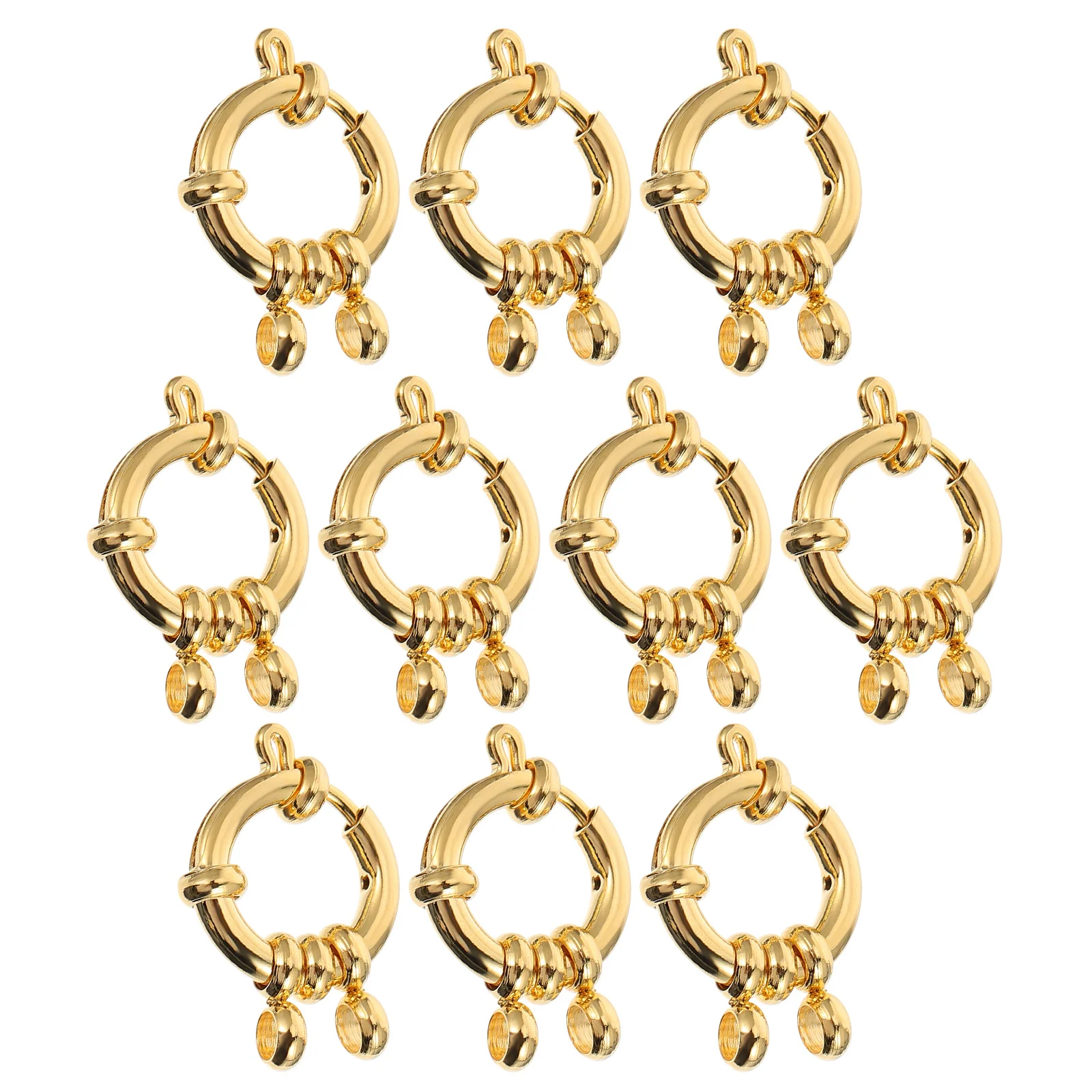 10Pcs Stainless Steel Gold Spring Clasps Durable Bracelet Snap Hooks Jewelry DIY Accessories Craft Supplies Gift