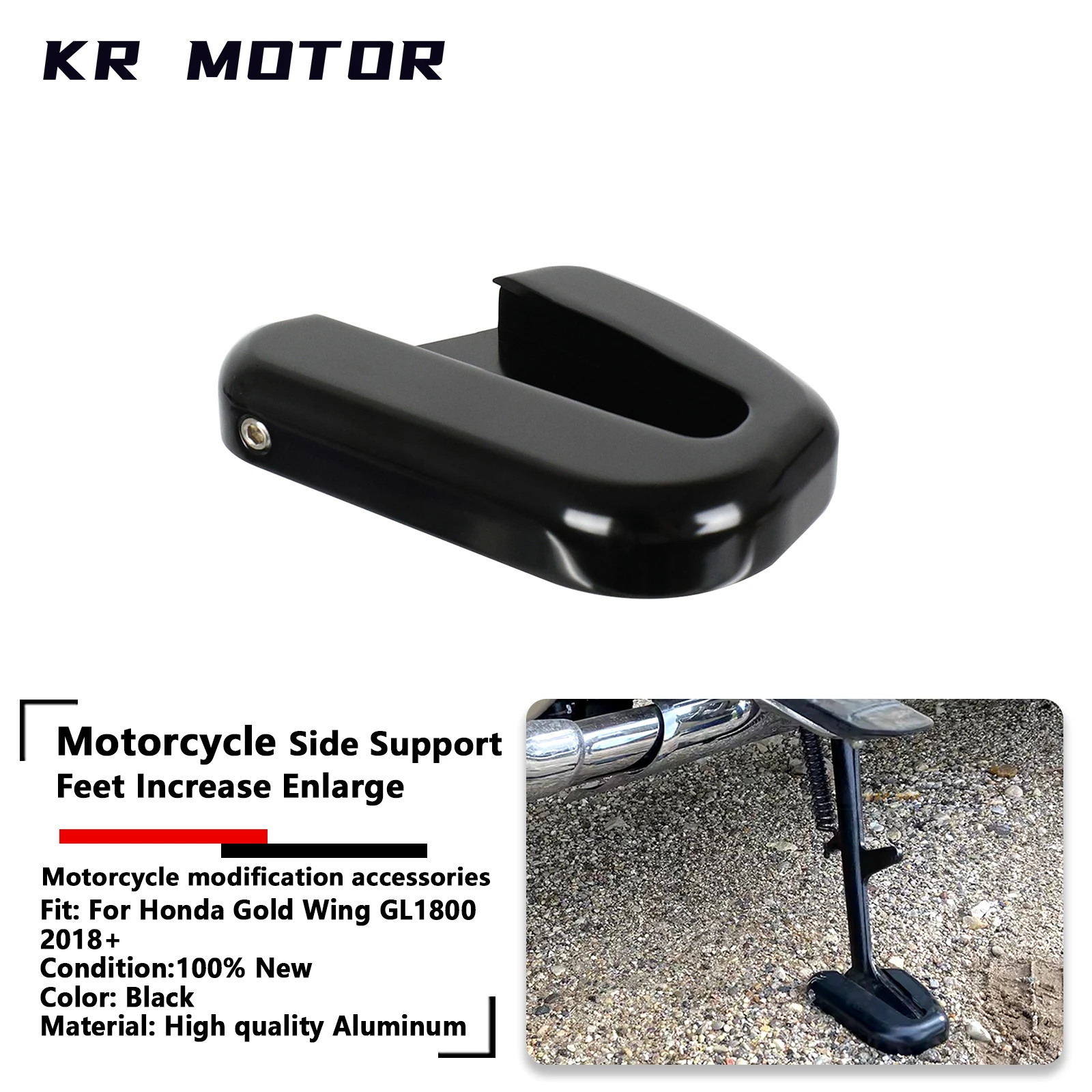 

Fit For Honda GL1800 Gold Wing 1800 Tour DCT 2018-2025 Motorcycle Side Support Feet Increase Enlarge Widen Bottom Fixed Bracket