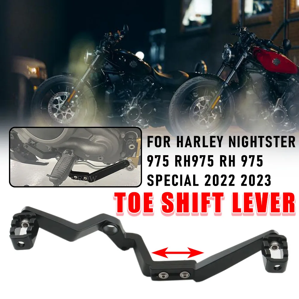 

For Harley Nightster 975 RH975 RH 975 Special 2023 2024 Motorcycle Aluminum Heel Toe Gear Shifter Shift Lever Black Shift Pegs