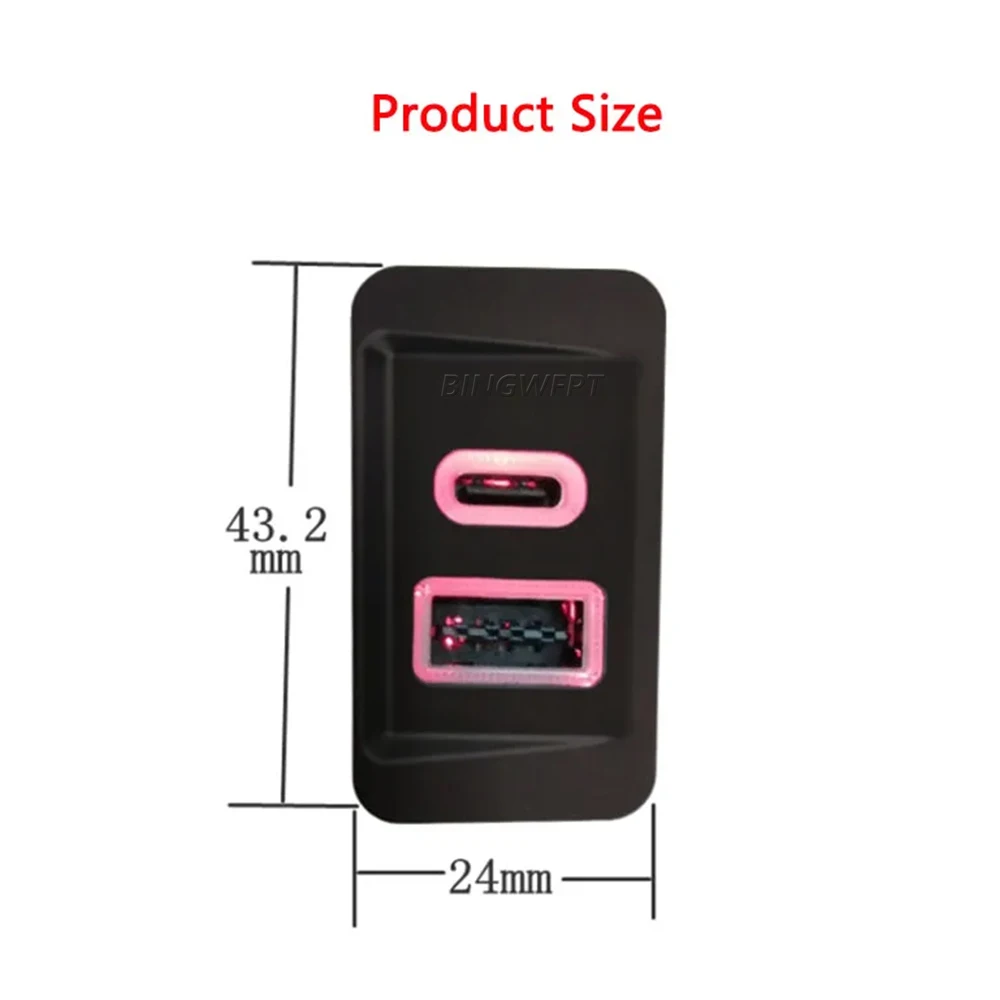 PD Type-C QC3.0 Car Charger USB Interface Socket Fast Charging Port For Haval H6 Coupe 2015 2016 2017 2018 2019