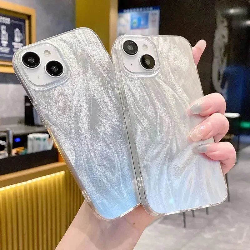 Luxury Laser Silver IMD Phone Case For Xiaomi Redmi Note 13 12 Pro Plus 5G 12S 11S 11 10 Redmi 12 13 13C Skockproof Cover Fundas