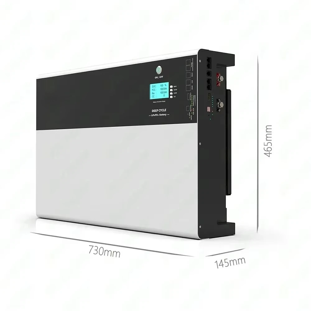 100Ah 200Ah Deep Cycle LiFePO4 Wall Mounted 5Kwh 10Kwh Home Energy Storage  Station for  Off Grid System