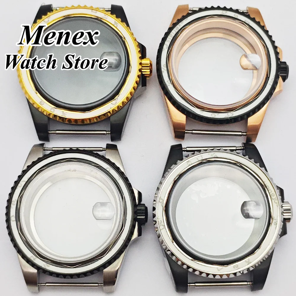 

NH35 Watch Case 40mm Silver/Black Stainless Steel Watch Case Fit NH35 NH36 ETA2824 2836 Miyota82-DG Movement Watch Accessories