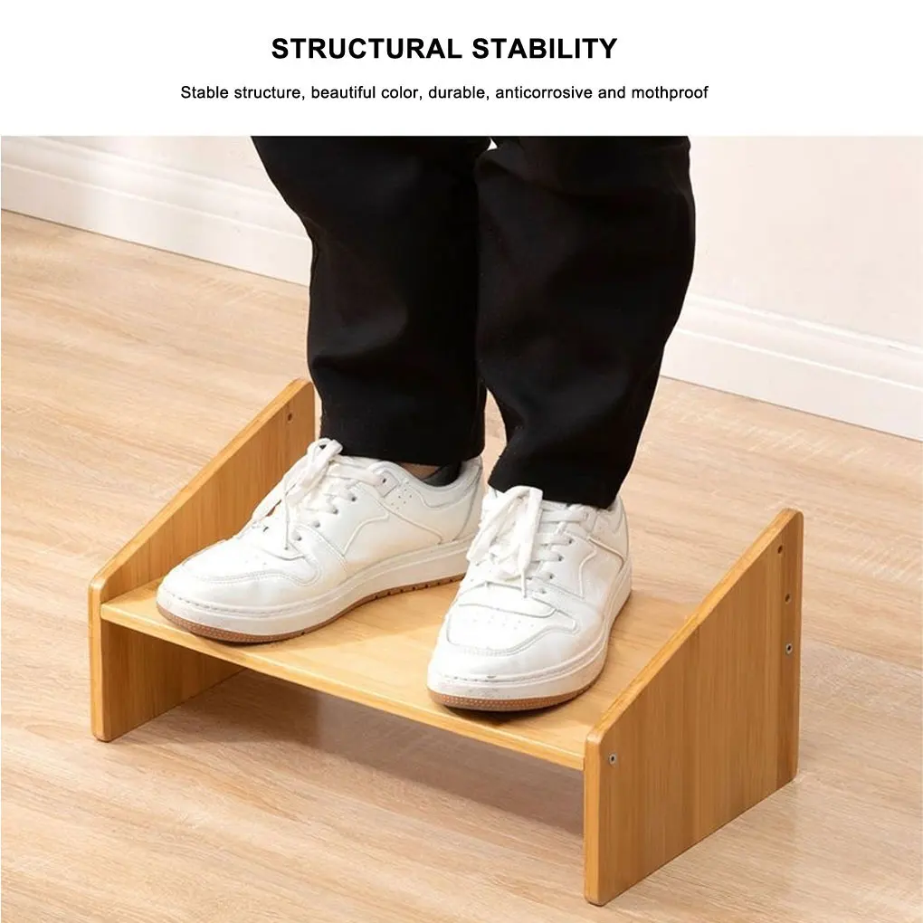 Foot Rest Stool Desk Footrest Ergonomic Wooden Elevated Stool Bench Support Stepping Adjustable Posture Nursing Step Footstool