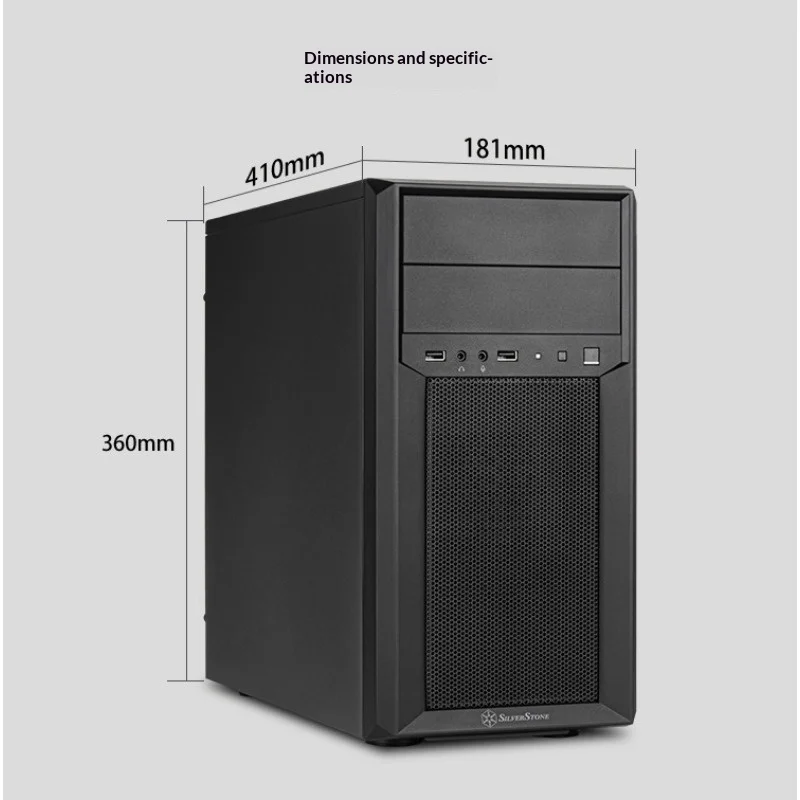 High Airflow Mesh PC Case, Micro-ATX & Mini-ITX Support, 5 Drive Bays, ATX Power Supply Compatible, 120mm Fan Included