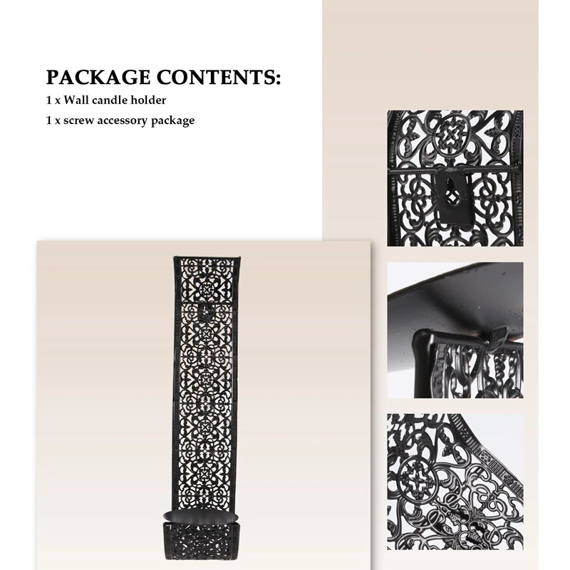 Shelving Solution Wall Sconce Candle Holder Wall-Mount Pillar Candles Holders For Room Decoration Candle Stand