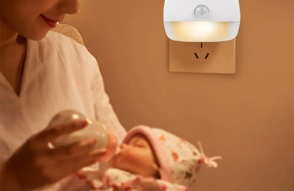 Motion Sensor LED Night Light EU Plug In 3 Modes Night Lamp For Home Aisle Hallway Stair Kitchen Bedroom Bedside Lighting