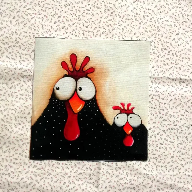 15X15cm Couple Bird Patchwork Cotton Canvas Fabric Cartoon for DIY Sewing & Quilting Purse Book Cover Home Decoration Material