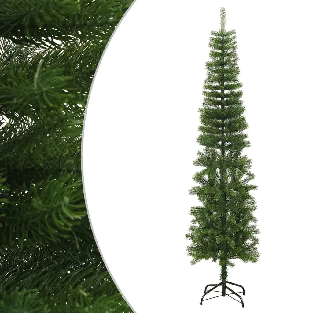 240cm Artificial Slim Christmas Tree with Stand - Premium PE Material for Festive Decor