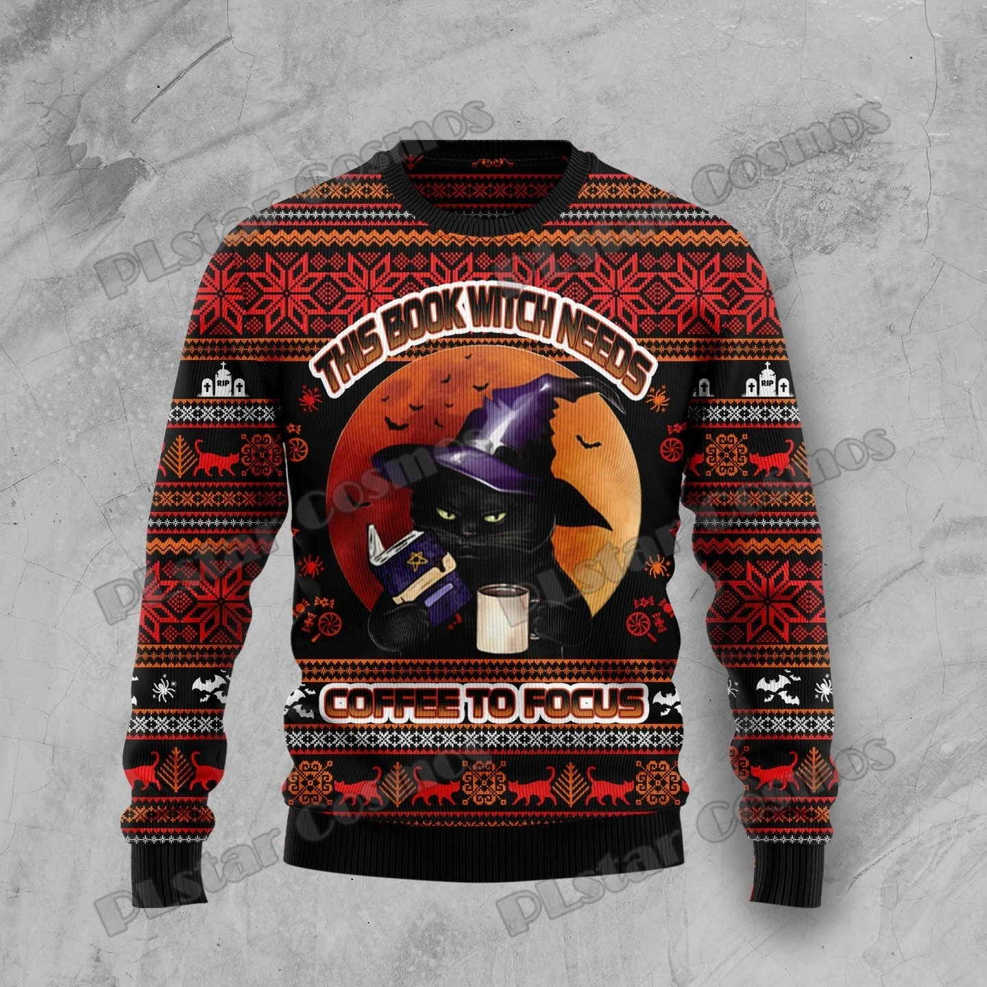 PLstar Cosmos Skull The Creeps Halloween 3D Printed Mens Ugly Christmas Sweater Winter Unisex Casual Knit Pullover Sweater ZZM31