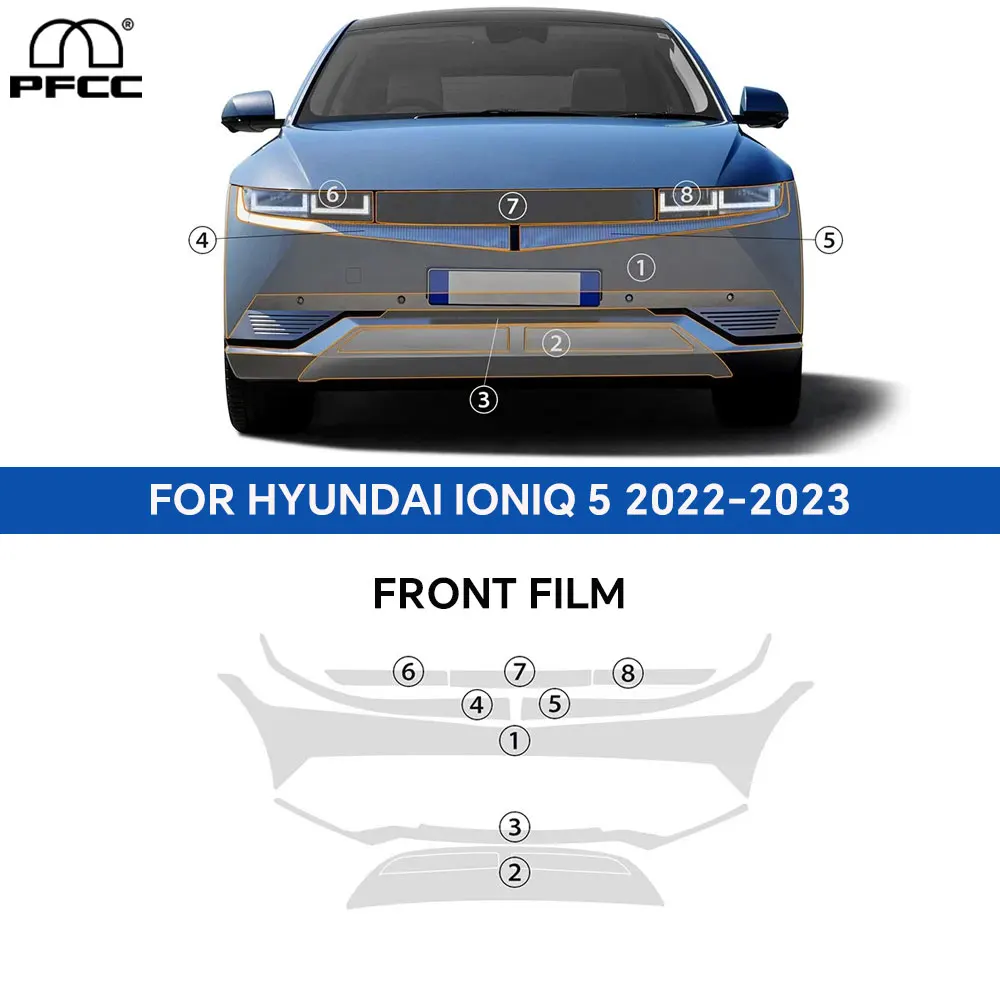 

PFCC For Hyundai IONIQ 5 2023-2024 Pre-cut Car Body Precut Sticker Paint Protection Film Anti-Scratch TPU Clear Bra PPF