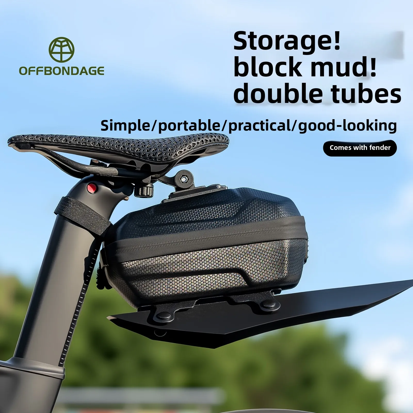

OFFBONDAGE 2.4L Велосипедная сумка 2-в-1 Велосипедная задняя сумка Fender Велосипедная сумка на багажник MTB Велосипедная хвостовая сумка Велосипедное сиденье Седельная сумка