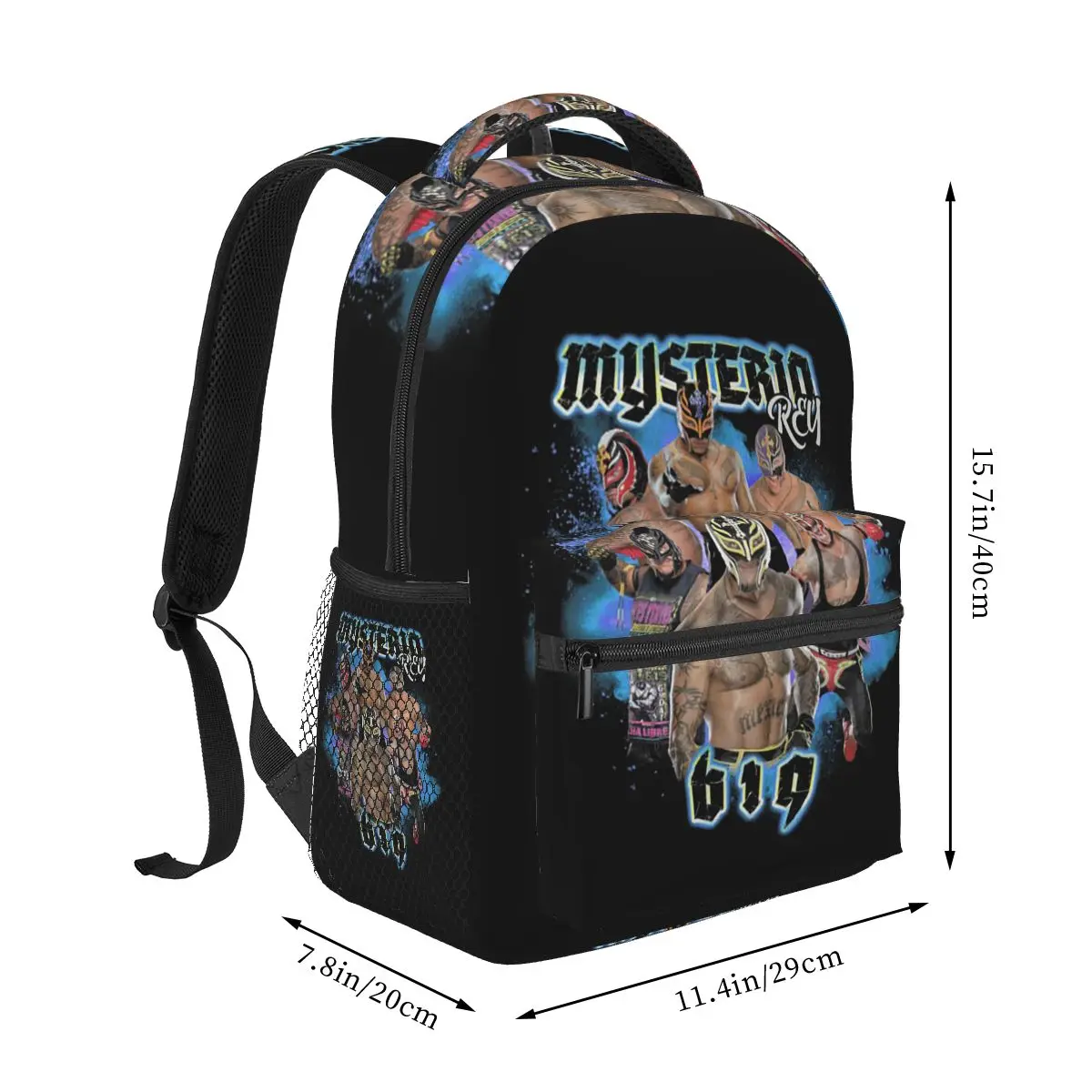 Wrestler Rey Mysterio Student Backpack School Bag Hiking Travel Daypack for Boys Girls Fashion Bookbag Shoulder Bags