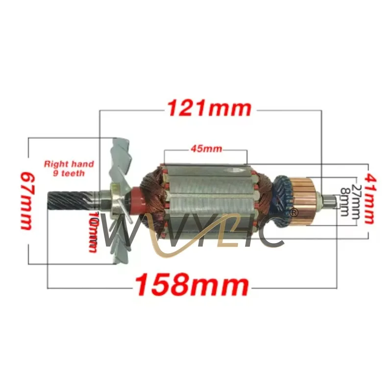 

Suitable for Makita 5800 Electric Circular Saw Rotor 9 Teeth Electric Saw Motor 7 Inch Electric Circular Saw Motor 02932