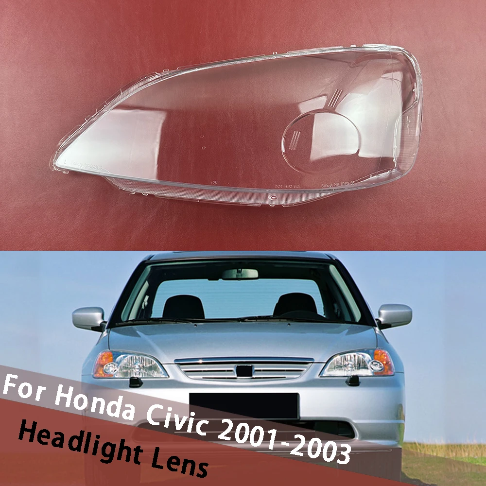 

For Honda Civic 2001 2002 2003 Front Headlamp Transparent Cover Lampshade Lamp Shell Masks Headlight Shade Lens Plexiglass
