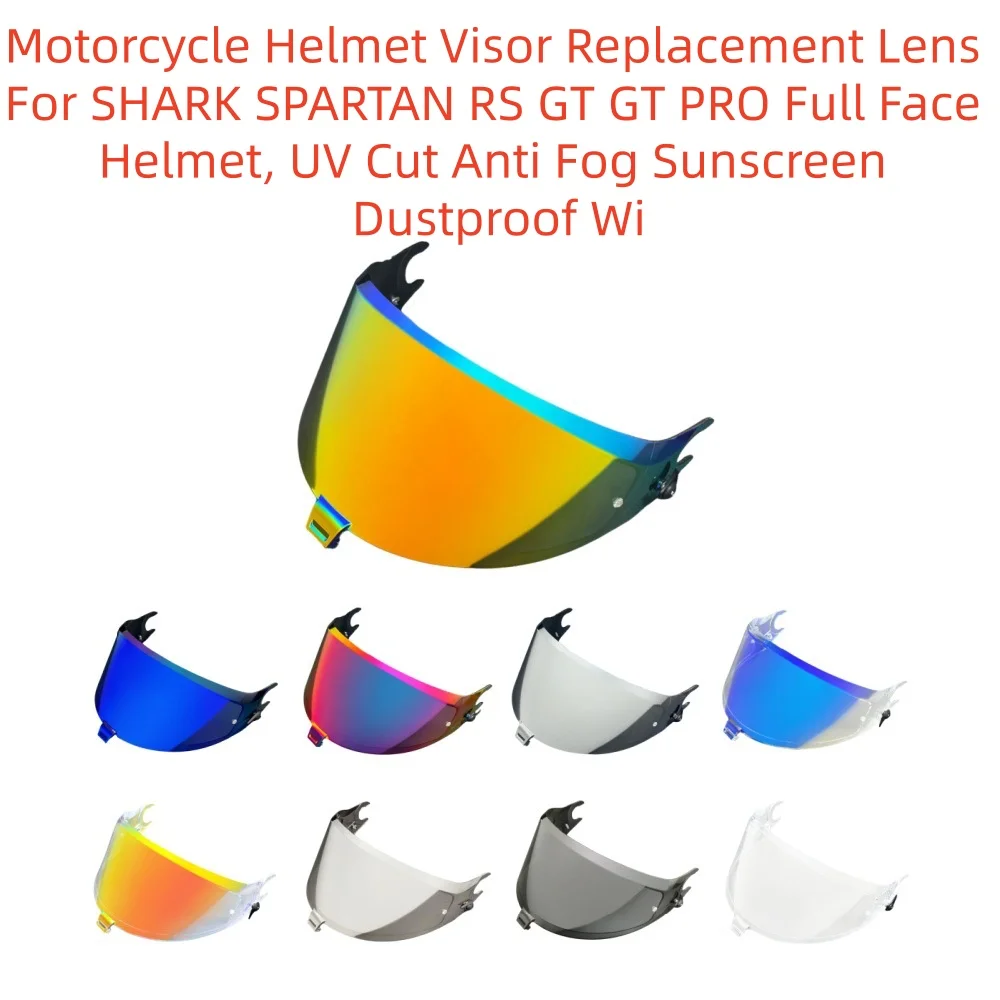 SHARK SPARTAN RS GT GT Pro Motorcycle Helmet Visor Lens Full Face Anti Fog UV Protection Replacement Shield for Motorbike Riding