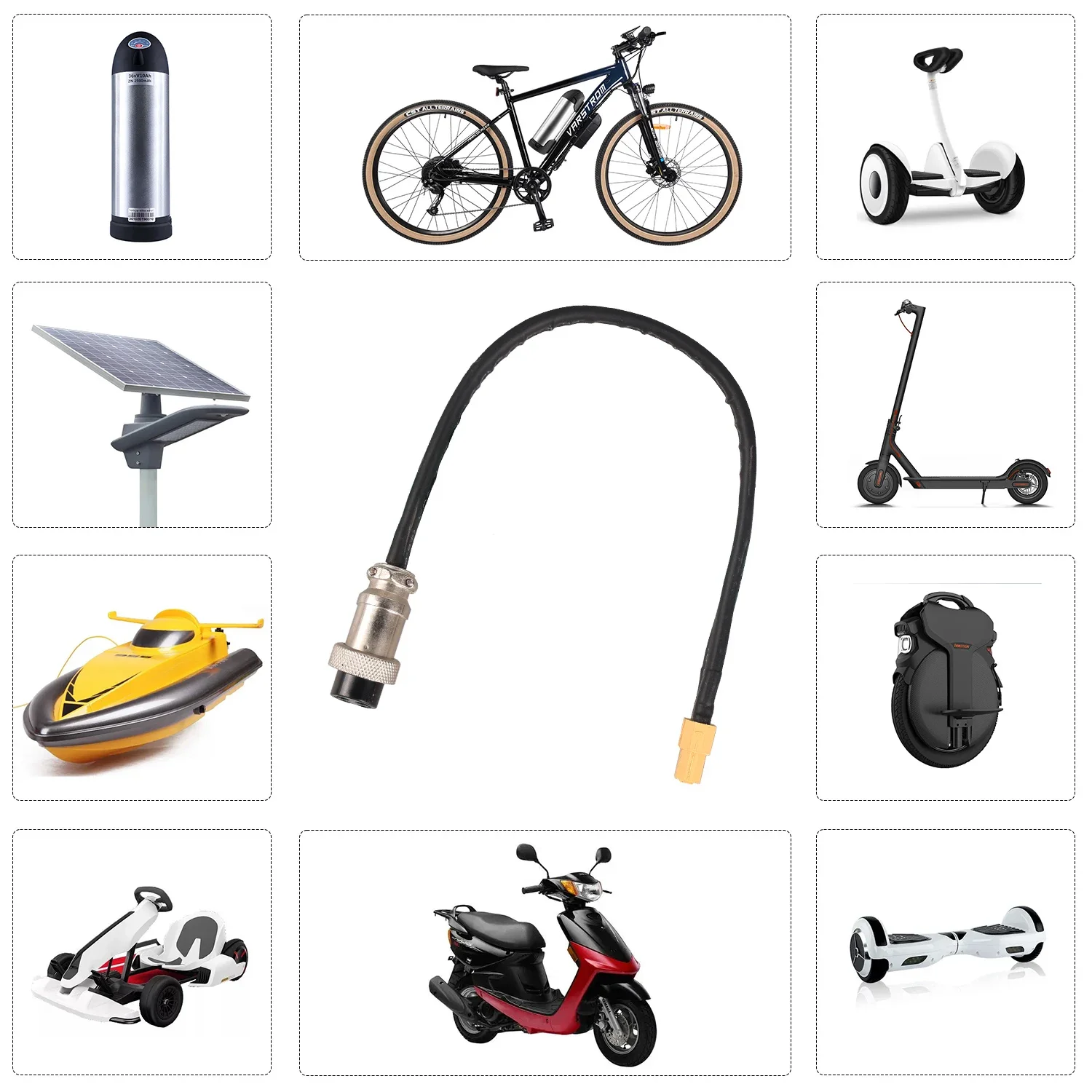 Battery Cable XT60 GX16-4P Female Connector Water Bottle E-Bike Battery Motor Connection Cable Electric Bicycle Battery Cable