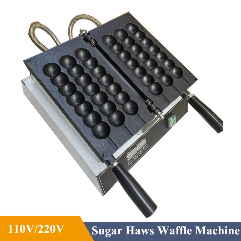 21-Hole Non-Stick Electric Skewer Waffle Maker Sugar-Coated Haws Shape Waffle Machine Ball Shaped Cake Baking Machine