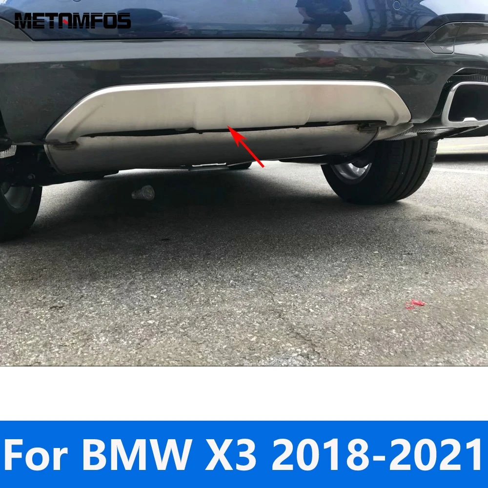 

For BMW X3 M40i 4dr SUV 2018 2019 2020 2021 Stainless Rear Bumper Skid Protector Guard Plate Sticker Accessories Car Styling