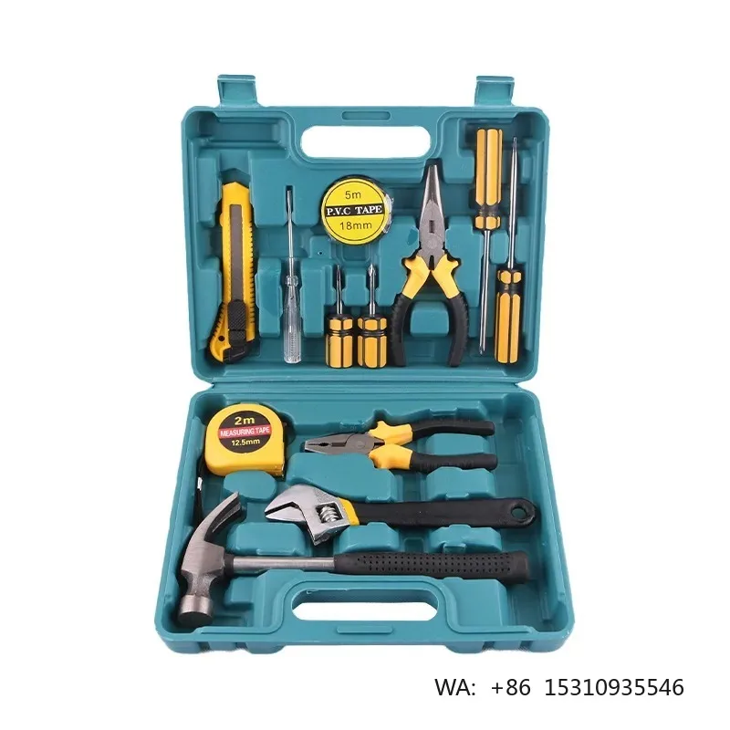 Tools Set General House Hold Hand Tool Kit with Plastic Toolbox Storage Case  to Car Repair and Home Repair