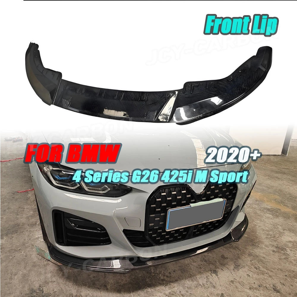 

JCYECF For BMW 4 Series G26 425i M Sport 2020+ Carbon Fiber Front Lip Front Bumper Lip Spoiler Splitter Covers Car Styling